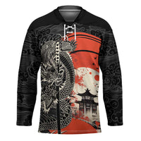 Japanese Dragon Katana Enso Hockey Jersey Japan Pagoda Seamless Cloud - Wonder Print Shop