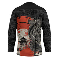Japanese Dragon Katana Enso Hockey Jersey Japan Pagoda Seamless Cloud - Wonder Print Shop