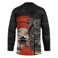 Japanese Dragon Katana Enso Hockey Jersey Japan Pagoda Seamless Cloud - Wonder Print Shop
