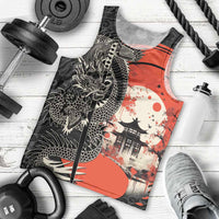 Japanese Dragon Katana Enso Men Tank Top Japan Pagoda Seamless Cloud - Wonder Print Shop