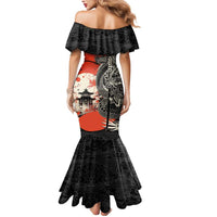 Japanese Dragon Katana Enso Mermaid Dress Japan Pagoda Seamless Cloud - Wonder Print Shop