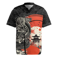 Japanese Dragon Katana Enso Rugby Jersey Japan Pagoda Seamless Cloud - Wonder Print Shop