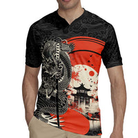 Japanese Dragon Katana Enso Rugby Jersey Japan Pagoda Seamless Cloud - Wonder Print Shop