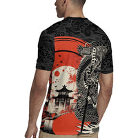 Japanese Dragon Katana Enso Rugby Jersey Japan Pagoda Seamless Cloud - Wonder Print Shop