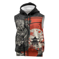 Japanese Dragon Katana Enso Sleeveless Zip Hoodie Japan Pagoda Seamless Cloud - Wonder Print Shop