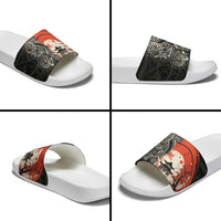 Japanese Dragon Katana Enso Slide Sandals Japan Pagoda Seamless Cloud - Wonder Print Shop