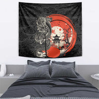 Japanese Dragon Katana Enso Tapestry Japan Pagoda Seamless Cloud - Wonder Print Shop