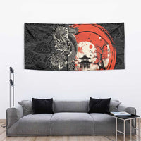 Japanese Dragon Katana Enso Tapestry Japan Pagoda Seamless Cloud - Wonder Print Shop