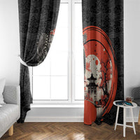 Japanese Dragon Katana Enso Window Curtain Japan Pagoda Seamless Cloud - Wonder Print Shop