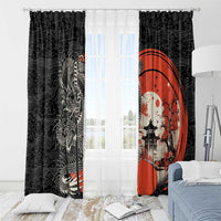 Japanese Dragon Katana Enso Window Curtain Japan Pagoda Seamless Cloud - Wonder Print Shop