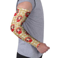 Japanese Daruma Doll Arm Sleeves Palaka With Seamless Bamboo Pattern - Wonder Print Shop