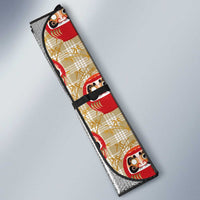 Japanese Daruma Doll Auto Sun Shade Palaka With Seamless Bamboo Pattern - Wonder Print Shop