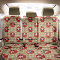 Japanese Daruma Doll Back Car Seat Cover Palaka With Seamless Bamboo Pattern - Wonder Print Shop