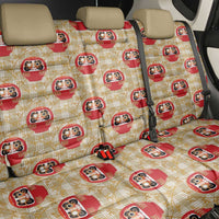 Japanese Daruma Doll Back Car Seat Cover Palaka With Seamless Bamboo Pattern - Wonder Print Shop