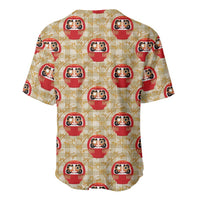 Japanese Daruma Doll Baseball Jersey Palaka With Seamless Bamboo Pattern - Wonder Print Shop
