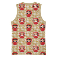 Japanese Daruma Doll Basketball Jersey Palaka With Seamless Bamboo Pattern - Wonder Print Shop