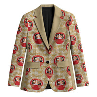 Japanese Daruma Doll Blazer Palaka With Seamless Bamboo Pattern - Wonder Print Shop