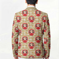 Japanese Daruma Doll Blazer Palaka With Seamless Bamboo Pattern - Wonder Print Shop