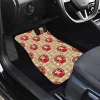 Japanese Daruma Doll Car Mats Palaka With Seamless Bamboo Pattern - Wonder Print Shop