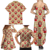 Japanese Daruma Doll Family Matching Summer Maxi Dress and Hawaiian Shirt Palaka With Seamless Bamboo Pattern - Wonder Print Shop
