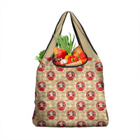 Japanese Daruma Doll Grocery Bag Palaka With Seamless Bamboo Pattern - Wonder Print Shop