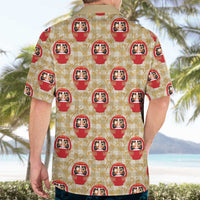 Japanese Daruma Doll Hawaiian Shirt Palaka With Seamless Bamboo Pattern - Wonder Print Shop