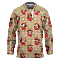 Japanese Daruma Doll Hockey Jersey Palaka With Seamless Bamboo Pattern - Wonder Print Shop