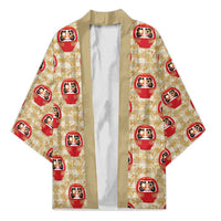 Japanese Daruma Doll Kimono Palaka With Seamless Bamboo Pattern - Wonder Print Shop