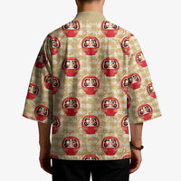 Japanese Daruma Doll Kimono Palaka With Seamless Bamboo Pattern - Wonder Print Shop