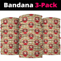 Japanese Daruma Doll Neck Gaiter Palaka With Seamless Bamboo Pattern - Wonder Print Shop