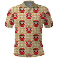 Japanese Daruma Doll Polo Shirt Palaka With Seamless Bamboo Pattern - Wonder Print Shop