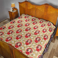 Japanese Daruma Doll Quilt Palaka With Seamless Bamboo Pattern - Wonder Print Shop