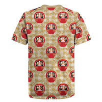 Japanese Daruma Doll Rugby Jersey Palaka With Seamless Bamboo Pattern - Wonder Print Shop