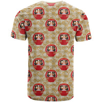 Japanese Daruma Doll T Shirt Palaka With Seamless Bamboo Pattern - Wonder Print Shop