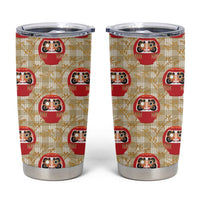 Japanese Daruma Doll Tumbler Cup Palaka With Seamless Bamboo Pattern - Wonder Print Shop