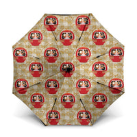 Japanese Daruma Doll Umbrella Palaka With Seamless Bamboo Pattern - Wonder Print Shop