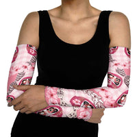 Japanese Daruma Doll Palaka Arm Sleeves Cherry Blossoms With Shell Lei - Wonder Print Shop