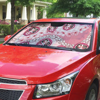 Japanese Daruma Doll Palaka Auto Sun Shade Cherry Blossoms With Shell Lei - Wonder Print Shop