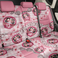 Japanese Daruma Doll Palaka Back Car Seat Cover Cherry Blossoms With Shell Lei - Wonder Print Shop