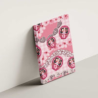 Japanese Daruma Doll Palaka Canvas Wall Art Cherry Blossoms With Shell Lei - Wonder Print Shop