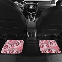 Japanese Daruma Doll Palaka Car Mats Cherry Blossoms With Shell Lei - Wonder Print Shop