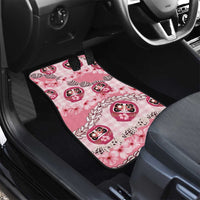 Japanese Daruma Doll Palaka Car Mats Cherry Blossoms With Shell Lei - Wonder Print Shop