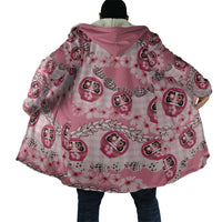 Japanese Daruma Doll Palaka Cloak Cherry Blossoms With Shell Lei - Wonder Print Shop