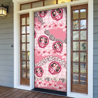 Japanese Daruma Doll Palaka Door Cover Cherry Blossoms With Shell Lei - Wonder Print Shop