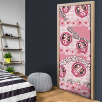 Japanese Daruma Doll Palaka Door Cover Cherry Blossoms With Shell Lei - Wonder Print Shop