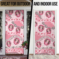 Japanese Daruma Doll Palaka Door Cover Cherry Blossoms With Shell Lei - Wonder Print Shop