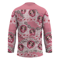 Japanese Daruma Doll Palaka Hockey Jersey Cherry Blossoms With Shell Lei - Wonder Print Shop