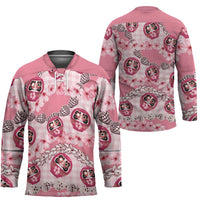 Japanese Daruma Doll Palaka Hockey Jersey Cherry Blossoms With Shell Lei - Wonder Print Shop