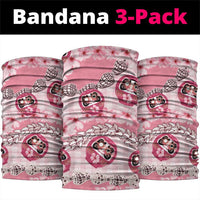 Japanese Daruma Doll Palaka Neck Gaiter Cherry Blossoms With Shell Lei - Wonder Print Shop