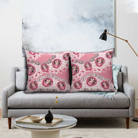 Japanese Daruma Doll Palaka Pillow Cover Cherry Blossoms With Shell Lei - Wonder Print Shop